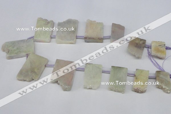 CTD651 Top drilled 15*25mm - 25*40mm freeform plated quartz beads