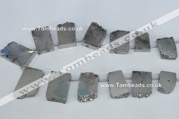 CTD652 Top drilled 15*25mm - 25*40mm freeform plated quartz beads