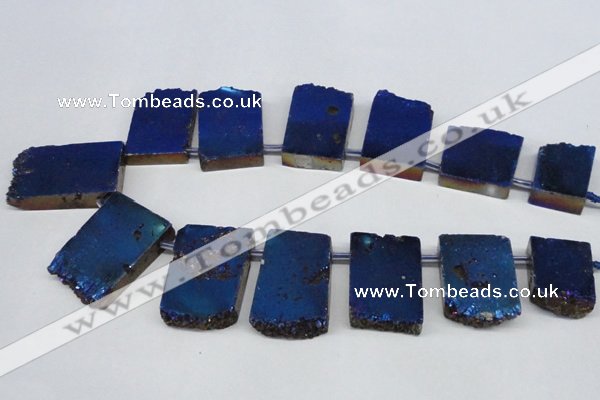 CTD655 Top drilled 15*25mm - 25*40mm freeform plated quartz beads