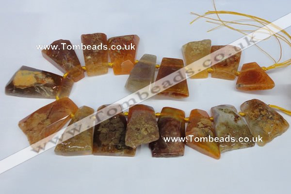 CTD657 Top drilled 25*40mm - 30*55mm freeform agate beads