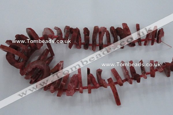 CTD671 Top drilled 10*25mm - 12*45mm wand agate gemstone beads