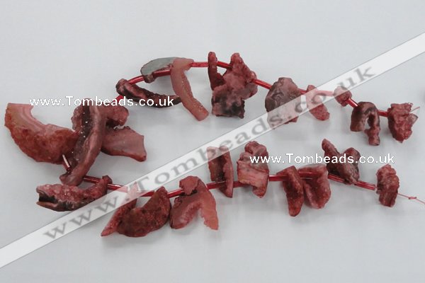 CTD679 Top drilled 12*20mm - 15*45mm freeform agate gemstone beads