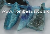 CTD682 Top drilled 12*20mm - 15*45mm freeform agate gemstone beads