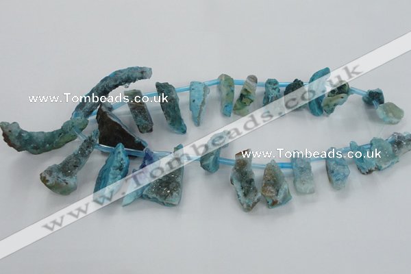 CTD682 Top drilled 12*20mm - 15*45mm freeform agate gemstone beads