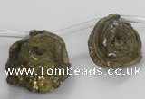 CTD705 Top drilled 15*20mm - 25*30mm freeform plated agate beads