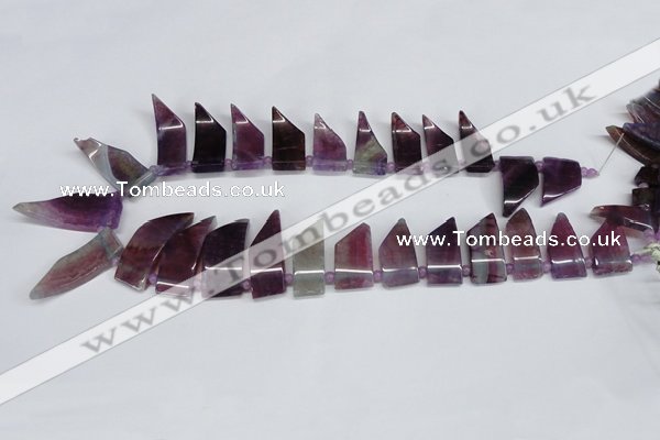 CTD733 Top drilled 15*20mm - 15*40mm wand agate gemstone beads