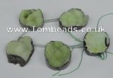 CTD772 30*35mm - 35*45mm freeform agate beads with brass setting