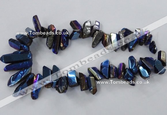 CTD779 Top drilled 8*18mm - 15*35mm nuggets plated quartz beads