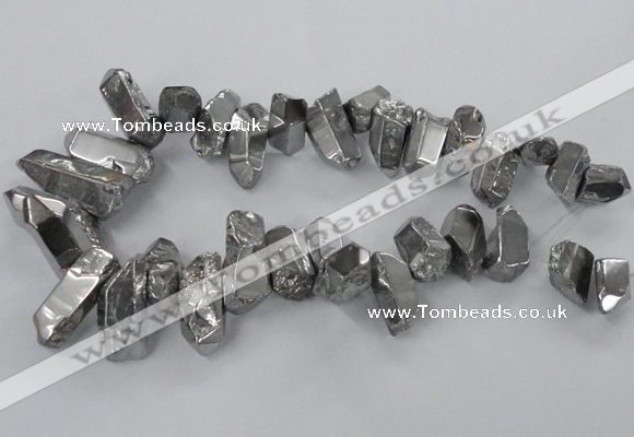 CTD781 Top drilled 8*18mm - 15*35mm nuggets plated quartz beads