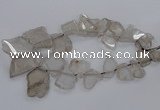 CTD790 Top drilled 20*25mm - 35*45mm freeform smoky quartz beads