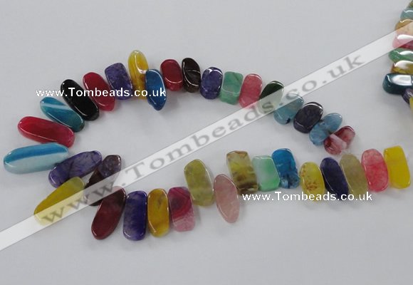 CTD792 Top drilled 10*18mm - 12*30mm wand agate gemstone beads