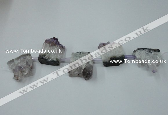 CTD798 Top drilled 20*30mm - 25*35mm freeform amethyst beads