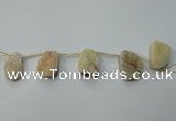 CTD801 Top drilled 20*30mm - 25*35mm freeform agate beads