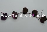 CTD809 Top drilled 20*30mm - 25*35mm freeform plated agate beads