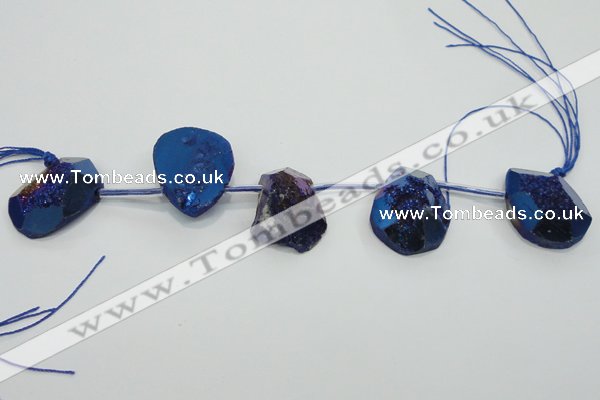 CTD810 Top drilled 20*30mm - 25*35mm freeform plated agate beads