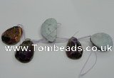 CTD814 Top drilled 25*35mm - 35*45mm freeform plated agate beads