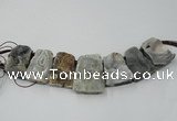 CTD822 Top drilled 20*30mm - 35*45mm trapezoid agate beads