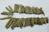 CTD832 15.5 inches 6*30mm - 8*65mm sticks plated agate beads