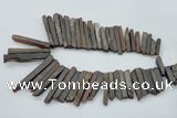 CTD833 15.5 inches 6*30mm - 8*65mm sticks plated agate beads