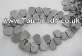 CTD900 Top drilled 15*20mm - 20*30mm freeform plated quartz beads