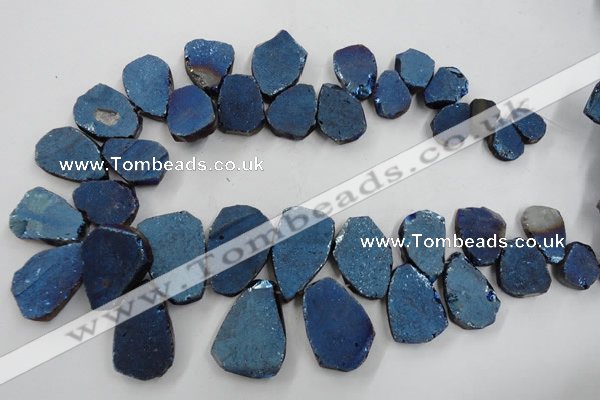 CTD902 Top drilled 15*20mm - 20*30mm freeform plated quartz beads