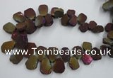 CTD903 Top drilled 15*20mm - 20*30mm freeform plated quartz beads