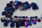 CTD907 Top drilled 15*20mm - 20*30mm freeform plated quartz beads