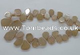 CTD908 Top drilled 15*20mm - 20*30mm freeform plated quartz beads