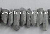 CTD910 Top drilled 5*15mm - 6*25mm wand plated quartz beads