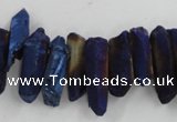 CTD913 Top drilled 5*15mm - 6*25mm wand plated quartz beads