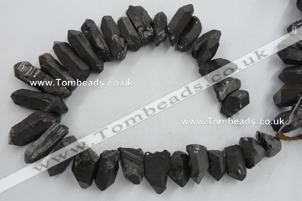 CTD923 Top drilled 15*20mm - 18*38mm wand plated quartz beads