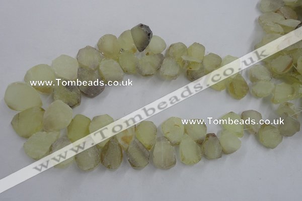 CTD931 Top drilled 13*18mm - 18*25mm freeform lemon quartz beads