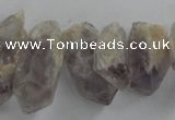 CTD933 Top drilled 10*14mm - 15*25mm faceted nuggets amethyst beads