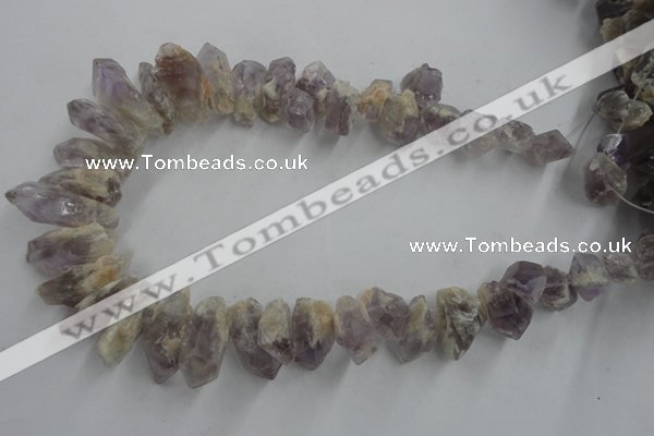 CTD933 Top drilled 10*14mm - 15*25mm faceted nuggets amethyst beads