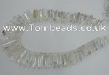 CTD935 Top drilled 6*15mm - 7*40mm wand AB grade white crystal beads