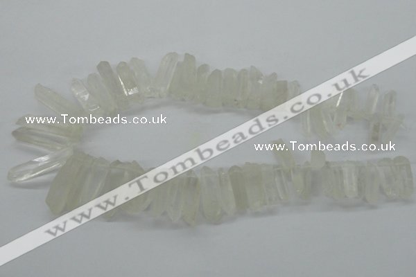 CTD937 Top drilled 6*20mm - 8*35mm sticks white crystal beads