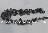 CTD944 Top drilled 10*15mm - 15*25mm nuggets plated druzy agate beads