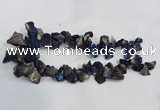 CTD945 Top drilled 10*15mm - 15*25mm nuggets plated druzy agate beads