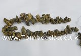 CTD946 Top drilled 10*15mm - 15*25mm nuggets plated druzy agate beads