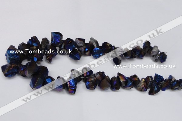 CTD948 Top drilled 8*10mm - 18*25mm faceted nuggets plated amethyst beads