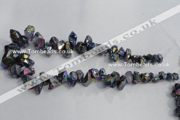 CTD950 Top drilled 8*10mm - 15*25mm nuggets plated druzy quartz beads