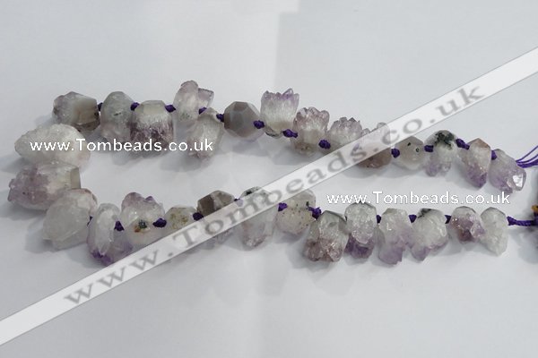 CTD953 Top drilled 10*15mm - 18*25mm nuggets druzy amethyst beads