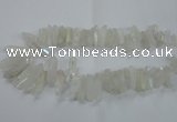 CTD957 Top drilled 8*20mm - 10*35mm nuggets AB-color white crystal beads