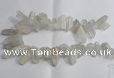 CTD958 Top drilled 10*20mm - 15*35mm nuggets AB-color white crystal beads