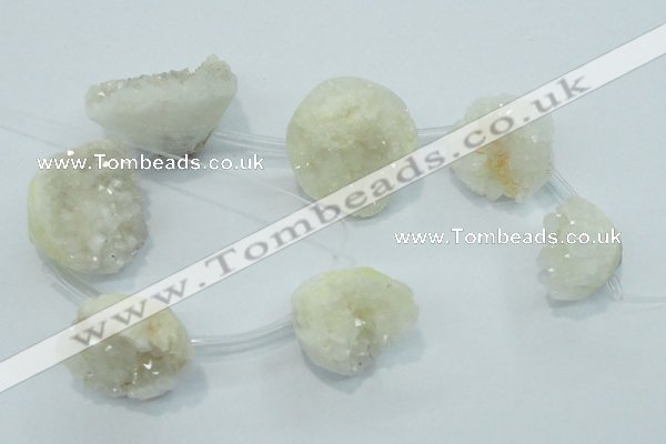 CTD960 Top drilled 15*20mm - 20*25mm nuggets plated druzy agate beads