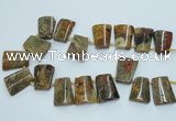 CTD965 Top drilled 22*30mm trapezoid agate gemstone beads