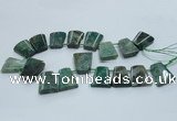 CTD966 Top drilled 22*30mm trapezoid agate gemstone beads