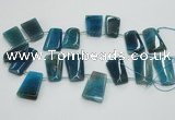 CTD967 Top drilled 22*30mm trapezoid agate gemstone beads