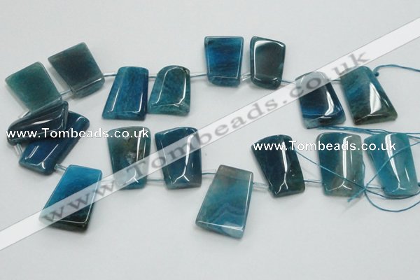 CTD967 Top drilled 22*30mm trapezoid agate gemstone beads