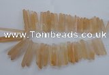 CTD969 Top drilled 6*25mm - 8*65mm sticks red quartz beads